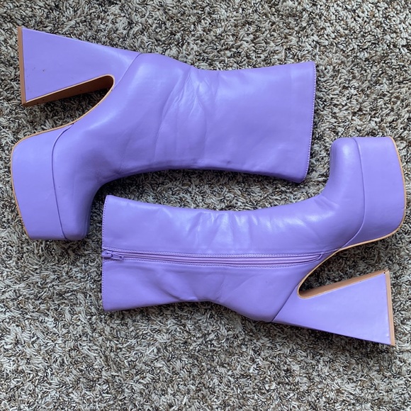 DOLLS KILL Lilac That Mystique Platform Boots Vegan Leather Size 8 Daphne Blake - Picture 3 of 9